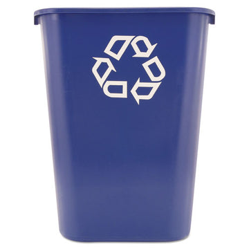 Rubbermaid® Commercial Large Deskside Recycle Container With Symbol, Rectangular, Plastic, 41.25 Qt, Blue freeshipping - TVN Wholesale
